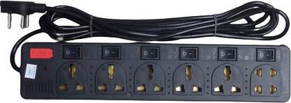 TNT India 6 Ampere 6+7 Socket Extension Board with Fuse/LED Indicator, Individual switches, 4.5 Meter Cable 6  Socket Extension Boards