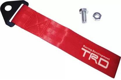 SmartFasionZ TRD Tow Strap -RED Car Auto Trailer Tow Strap Short Loop Set Kit with Bumper Hook Universal 0.2 m Towing Cable