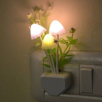 ETHOS Mushroom Color Changing ,Multi Color Led Sensor Flower Night Lamp for bedroom (11 cm, Multi color) Night Lamp