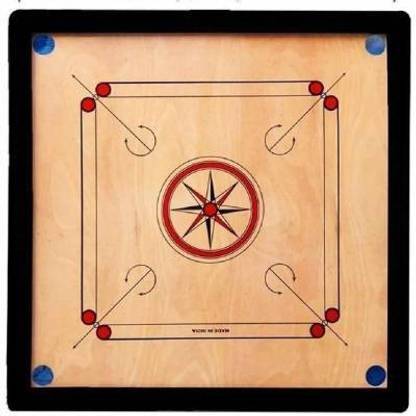 neetu sports Gloss Finish Medium size Carrom Board 26 INCH (Multicolor) wIth Coins 66.04 cm Carrom Board