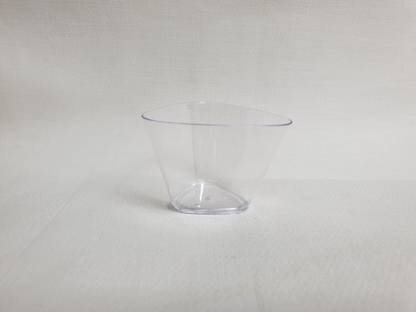 IDENTITY Plastic Dessert Bowl Identity Crystal Triangle Shaped Mousse Cup, Disposable Desert Bowl, Medium Size, Pack of 150pcs