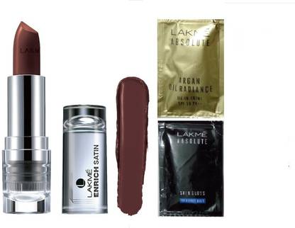 Lakmé Enrich Satin Lip Color (Shade-M452) with 2 Pcs Face Care Trial Pack Sachets