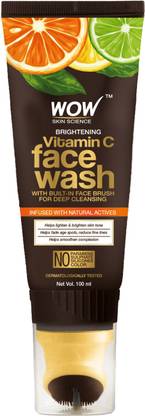 WOW SKIN SCIENCE Brightening Vitamin C Foaming GEL with Built-In Face Brush