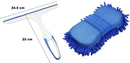 NOHUNT Microfiber Car Wash Sponge, Double Sided Car Wash Sponge with Built in Hand-Strap,Premium Microfiber Absorbent and Scratch-Free Car Wash Sponge Non-Slip Hand-Held Wiper for Cleaning Window Glass, Tiles, Kitchen Table Platform, Car Auto Windshield (Pack of 2_) Cleaning Wipe