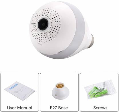 Medaline Wireless HD IP Wifi CCTV Indoor Security Camera Stream Live Video in Mobile Bulb Camera_ANT_01 Security Camera (64 GB, 1 Channel) Security Camera (128 GB, 1 Channel) Security Camera