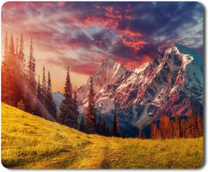 5 ACE Mountain scene moused HD Printed designer speed mousepad for Laptop|Dekstop|gamers|Graphic designers-7x8.5 Inches Non Slip Base Mousepad