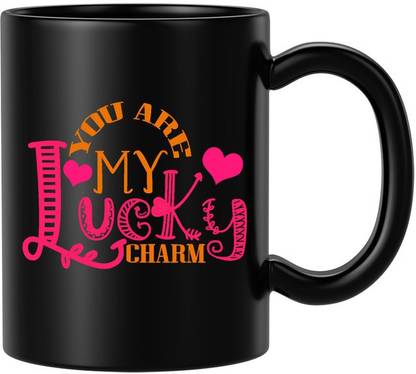 BLISSart My Lucky Charm Ceramic Tea Cup Best Gift For Boyfriend Girlfriend Husband Wife Ceramic Coffee Mug