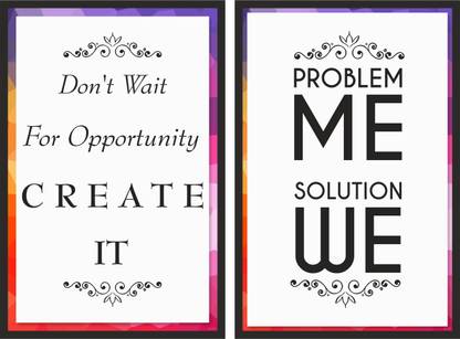Harmony Arts Framed Inspirational Quotes Size 7x10 inch (Set of 2) | Quote for Office Décor and Home | Designer Motivational Slogans SOTW6 Digital Reprint 10 inch x 7 inch Painting