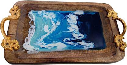 UCH Mango Wood Resin Serving Tray