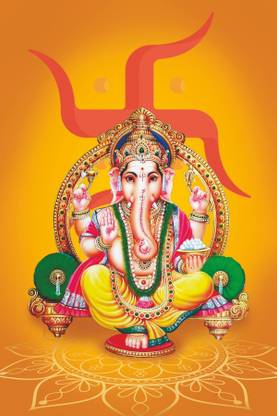 Lord Ganesha Paper Poster Paper Print
