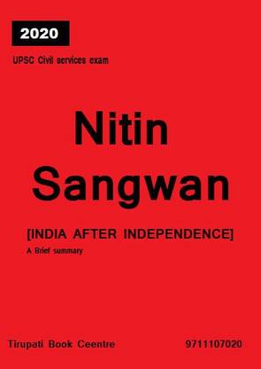 Nitin Sangwan - Study Material (8 Booklets) - Economy, Environment, Geography, World History, Modern History, India After Independence, Art And Culture & Science Tech.-(2020)