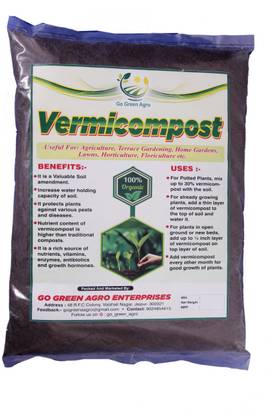 go green agro Organic Vermicompost Fertilizer For Plants, Agriculture, Terrace Gardening, Home Gardens, Lawns. Soil, Manure, Fertilizer