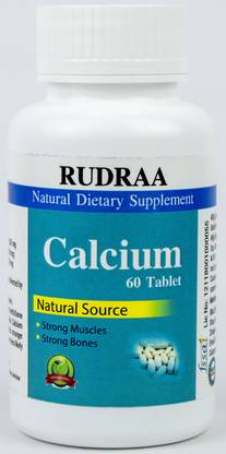 Rudraa Calcium with Vitamin K and Zinc for bones, teeth and muscle health 1250mg Tablet