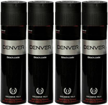 DENVER Black Code Cologne Talc Combo (Pack of 4)