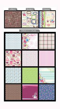 R H lifestyle Design No PS015 - 12" X 12" - 24 sheet Thick Beautiful Pattern Printed Paper For DIY Creative Art & Craft