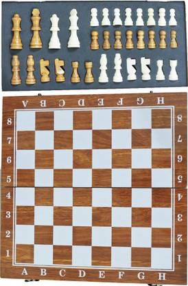 TS Playy Best Folding Wooden Handmade Chess Set Board Without Magnetic Pieces with Premium Quality LARGE Strategy & War Board Game