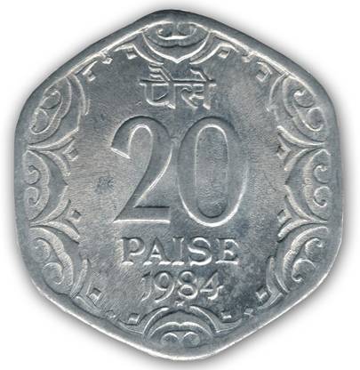 Klowage Twenty Paise 1984 Coin Ancient Coin Collection