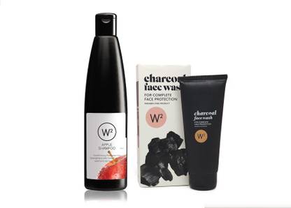 W2 Combo Aople Shampoo 200 ML & Charcoal Face Wash 50 gm