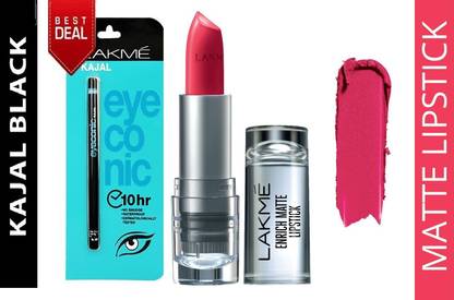 Lakmé Enrich Matte Lipstick (Shade PM11) & Eyeconic Kajal Combo