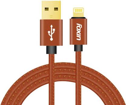 Foxin Lightning Cable 1.2 m Leather-like 1.2 Meters 2.4 Amp 8-Pin USB Cable 