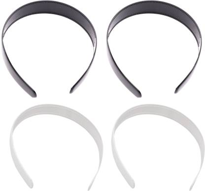 Honbon Broad Plastic Headbands For Girls And Women 2 Black 2 White Combo Of 4 Headbands Hair Band Price In India Buy Honbon Broad Plastic Headbands For Girls And Women