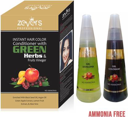 Zevers Hair Color Conditioner Gel with Green Herbs and Fruit Vineger , Black