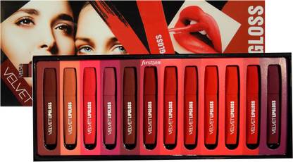 FIRSTZON Kiss beauty velvet matte liquid lipstick pack of 12