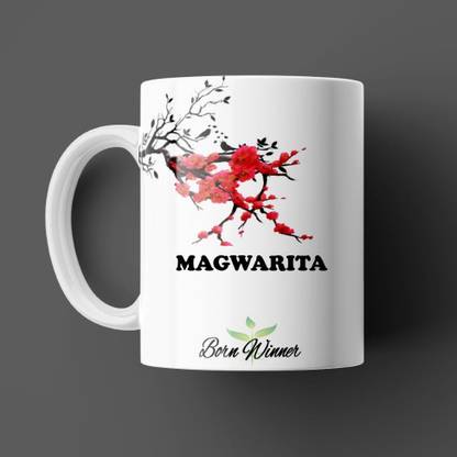 Beautum BORN WINNER Magwarita Name Printed White Ceramic (350)ml Model NO: BRNWIN11286 Ceramic Coffee Mug