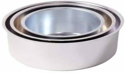 JAYCO Aluminium Round Cake Pan Mould Cake Tin - Set of 3 (6" - 500 gm, 7" - 1 kg, 8" - 2kg) Baking Pan