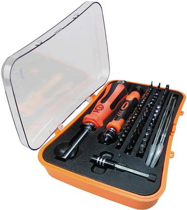 JAKEMY 58 in 1 New Style Professional Screwdriver Bit Set, Chrome Vanadium Hardened and Tempered Bits, Double Injected Soft Handle, Magnetized Tip, Tool for Household & Office Repairing - JM-6092B Precision Screwdriver Set