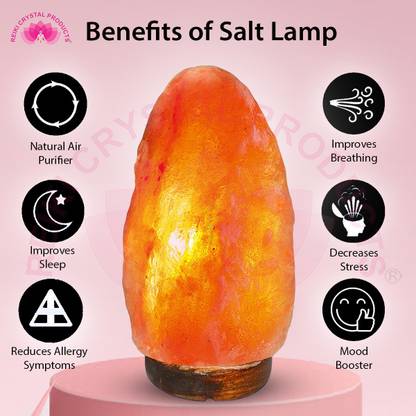 Crystu Himalayan Rock Salt Lamp In Natural Uneven Shape For Positive Energy Vastu Healing Peace Harmony Purification Best Wellness Gifting Option Table India Crystu Himalayan Rock Salt Lamp In, Table Lamp Benefits