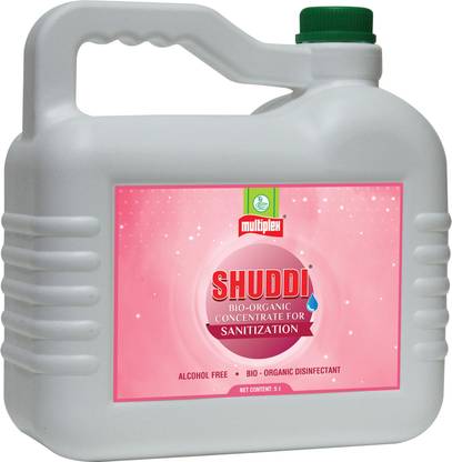 Multiplex SHUDDI Bio-Organic Disinfectant & Sanitization concentrate liquid in 5ltr refill can (Certified)