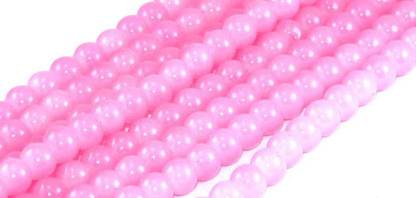Royal Villa Baby Pink Spherical Glass Pearl-8 mm-1 String - for Jewellery Making ()