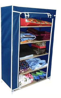 CMerchants FOLDABLE 5-L STORAGE CABINET-SS04 Carbon Steel Collapsible Wardrobe