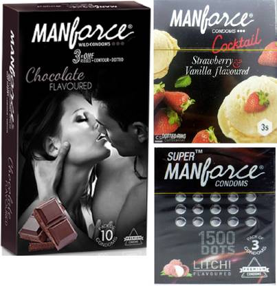 MANFORCE CHOCOLATE FLAVOR CONDOM FOR MEN , STRAWBERRY & VANILLA FLAVOR CONDOM FOR MEN , LITCHI FLAVOR CONDOM FOR MEN , BIG AND SMALL BOTH AVAILABLE ,EXTRA DOTTED CONDOM, DOTTED CONDOM , WILD CONDOM FOR MEN , 16 PIC IN SALES PACKAGE , EXTRA DOTTED CONDOM FOR MEN , PLAIN CONDOM , EXTRA THIN CONDOM Condom