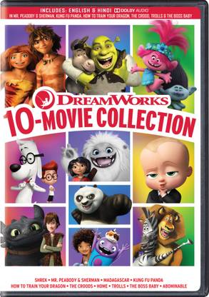 Dreamworks' 10 Movie collection - Abominable +The Boss Baby + Trolls + Home + Shrek + Madagascar + Kung Fu Panda 2 + How to Train Your Dragon + The Croods + Mr. Peabody & Sherman (10-Disc Box Set)
