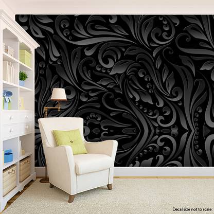 HD PRINT HOUSE Vinyl Decorative Black, Grey Wallpaper