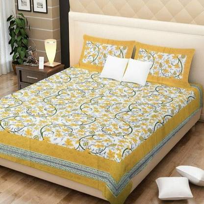 shree sd creation 170 TC Cotton Double Printed Flat Bedsheet