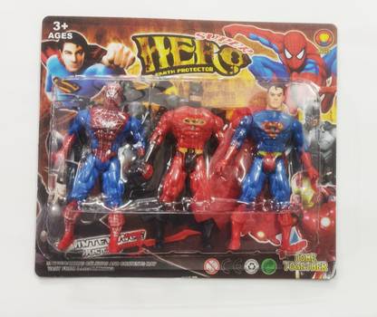 Hardik TOYS JUSTICE LEAGUE SUPERHERO TOYS ACTION FIGURE , SUPERMAN, SPIDERMAN, BATMAN ACTION FIGURE SET , DC HEROES SET