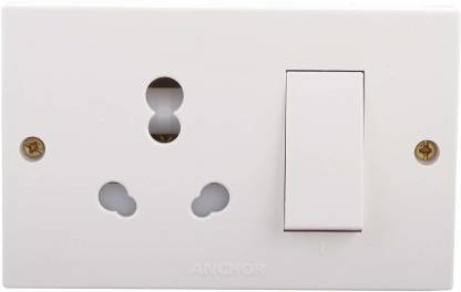 ANCHOR Polycarbonate 20 Amp Penta Combined Box 20 A Three Pin Socket 16 A Three Way Electrical Switch