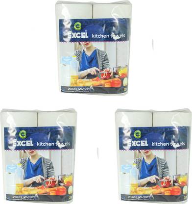Excel Kitchen Towel Tissue 20*23 CM (2 in 1 250 pulls each) (6 rolls pack of 3)