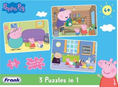 Frank Peppa Pig - 3 In 1 (26 Pcs) Puzzle