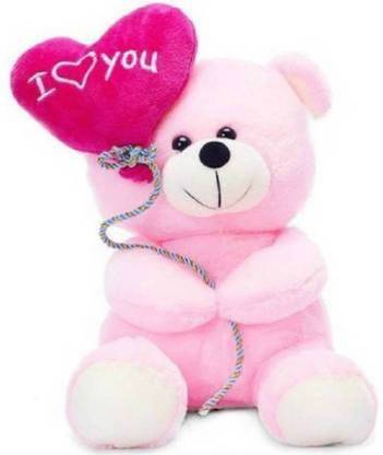 Sanvidecors I Love You Balloon Heart Teddy Bear Soft toys, Pink-  - 30.005 cm