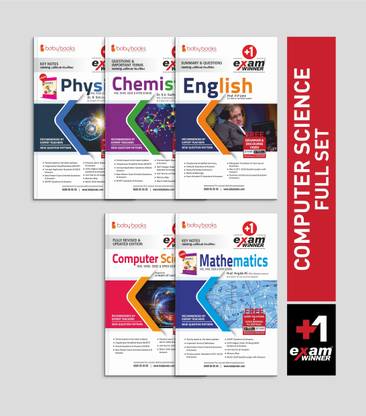 Plus One/ Class 11 Computer Science Full set Exam Winner ( KERALA SYLLABUS) English, Physics, Chemistry, Computer Science, Mathematics Boby books