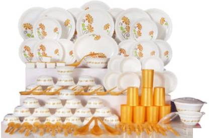 naaptol Pack of 101 Plastic 101 Pcs Designer Dinner Set Dinner Set