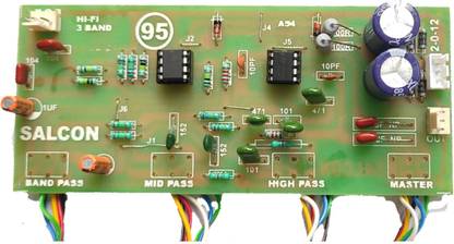Salcon Electronics 4 Tone Dual NE5532ic Bass, Treble, Mid Pre amp board (with potentiometer pre soldered) Sound Recorder and Sound Circuit Electronic Hobby Kit