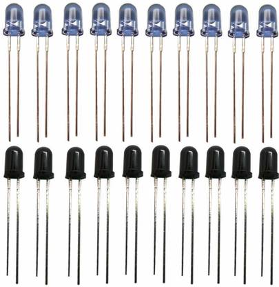 SAI ROBOTIC 5mm Infrared emitter IR LED 940nm & Receiver diode ( Photo diode ) Infrared Sensor for Arduino (10 Pairs) Educational Electronic Hobby Kit