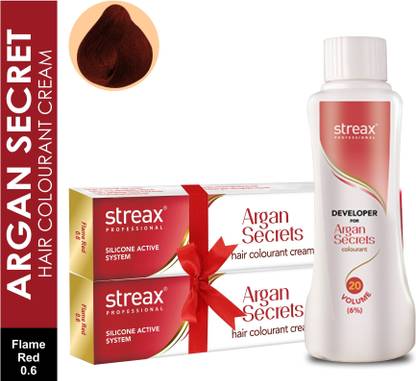 Streax Argan Hair Colourant No 0.6 +Developer 20 V,250ml