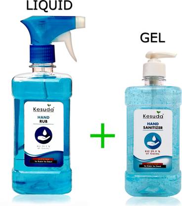 KESUDA 1 Liter LIQUID  Spray with 500ml  GEL Pump(1L+500ml) Hand Sanitizer Bottle