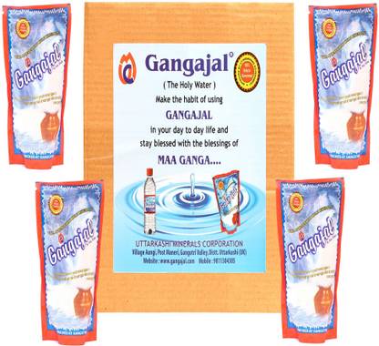 Gangajal Ganga jal pure and natural from deep Himalayas/Aproved by Uttarakhand Govt./Pack of 10 pouches containing 220 ML Ganga jal in one pouch (220 Mlx10 pouches = 1 Box)